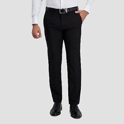 Haggar H26 Men's Premium Stretch Straight Fit Trousers - Black 38x30