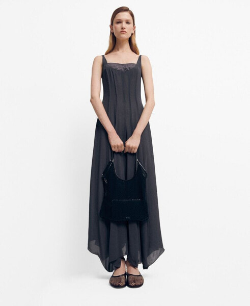 Women's Asymmetrical Hem Corset Dress