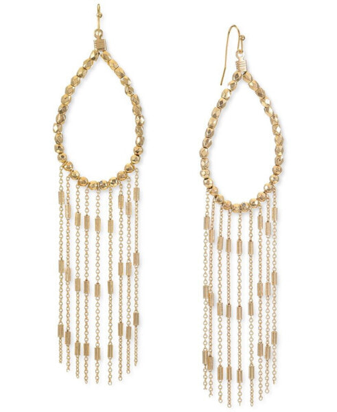 Gold-Tone Beaded Pear-Shape & Fringe Statement Earrings, Created for Macy's