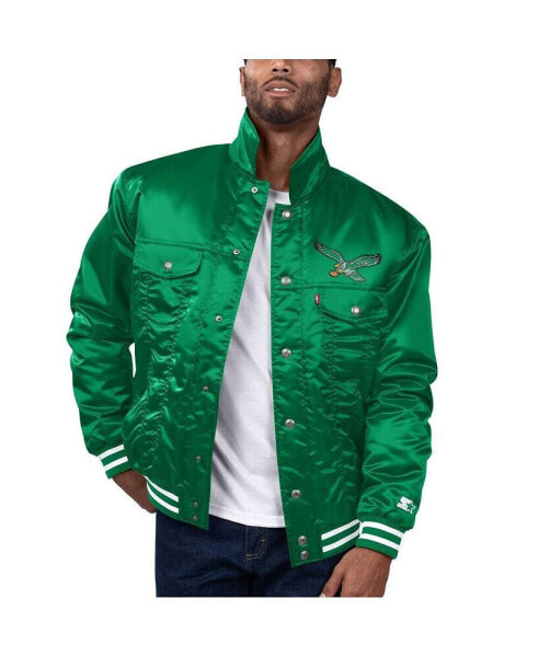 Levi’s x Starter Men's Green Philadelphia Eagles Silver Tab Trucker Full-Snap Jacket