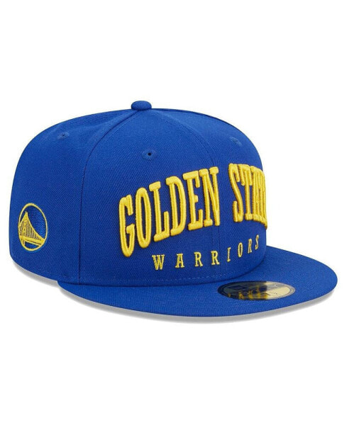 Men's Royal Golden State Warriors Big Arch Text 59FIFTY Fitted Hat