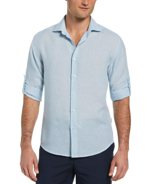 Рубашка Cubavera Travelselect из льняно-шелковой смеси, устойчивая к мятежам