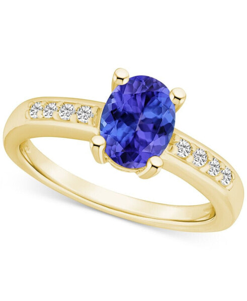 Кольцо Macy's Tanzanite & Diamond  Set in 14k Gold.