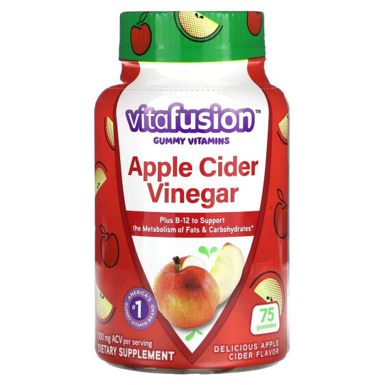 Gummy Vitamins, Apple Cider Vinegar, 500 mg, 75 Gummies (250 mg per Gummy)