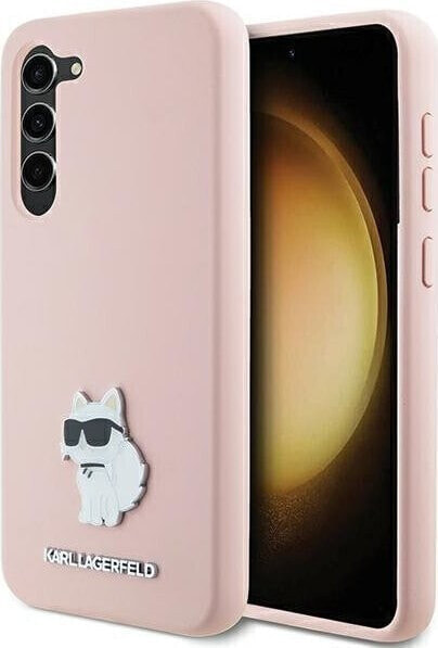 Karl Lagerfeld Etui Karl Lagerfeld KLHCS23MSMHCNPP Samsung Galaxy S23+ Plus Silicone Choupette Metal Pin różowy/pink