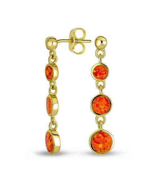 Серьги Bling Jewelry Orange Fire Opal Disc