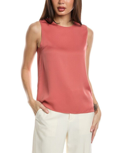 Theory Straight Shell Silk Tank Women's Pink P