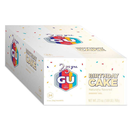GU 32g 24 Units Birthday Cake Energy Gels Box