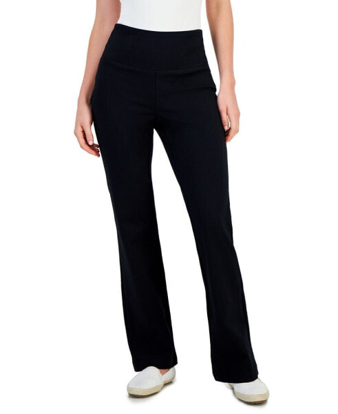 Брюки женские высокие Style & Co petite High-Rise Pull-On Bootcut Ponte, созданные для Macy's.