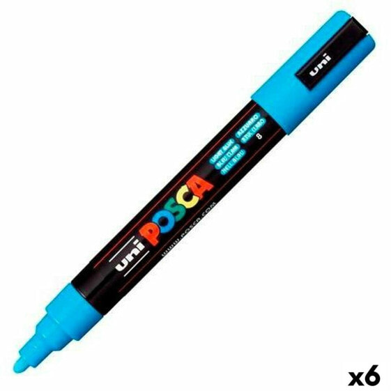 Ручки фломастеры POSCA PC-5M Светло-синие (6 штук)