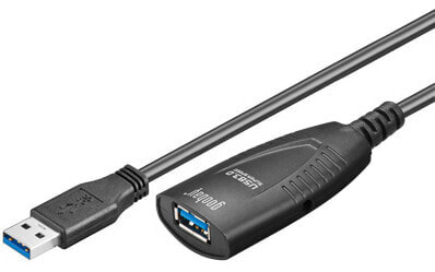 Goobay 5m USB 3.0 - 5 m - USB A - USB A - USB 3.2 Gen 1 (3.1 Gen 1) - Male/Female - Black