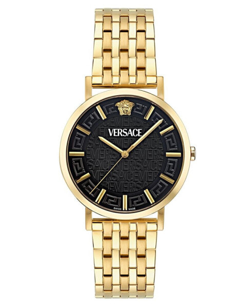 Unisex Swiss Gold Ion Plated Stainless Steel Bracelet Watch 40mm