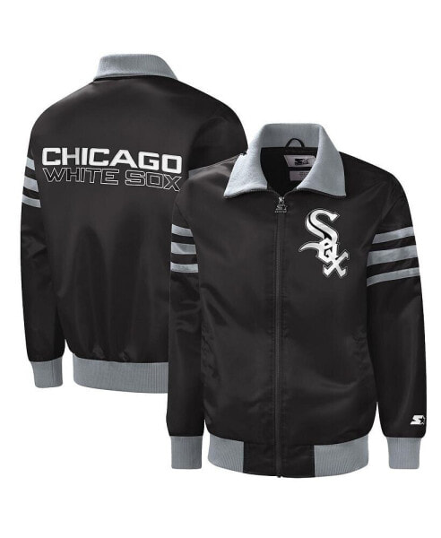 Куртка студенческая Starter Черная Chicago White Sox The Captain II Full-Zip Varsity