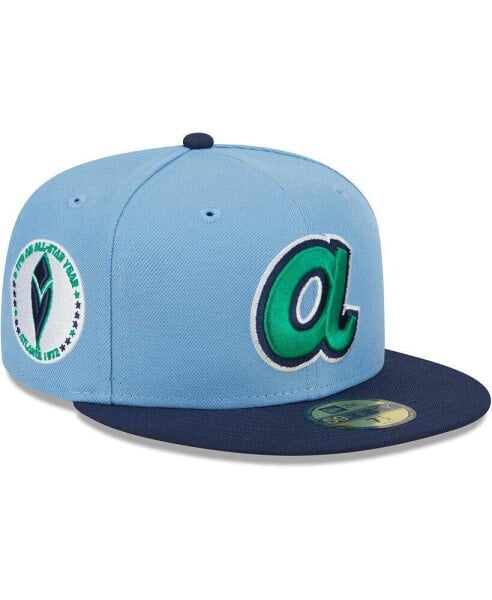 Men's Light Blue, Navy Atlanta Braves Green Undervisor 59FIFTY Fitted Hat