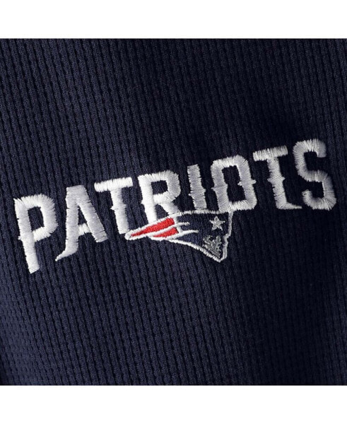 Men's Dunbrooke Navy New England Patriots Logo Maverick Thermal Henley Long  Sleeve T-Shirt