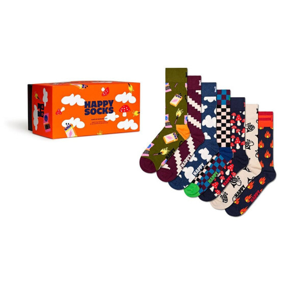 HAPPY SOCKS A Wild Weeks Gift Set Half long socks 7 pairs