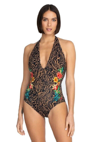 Johnny Was Halter Embroidered One Piece Swimsuit - CSW7122-D Retail $198.00