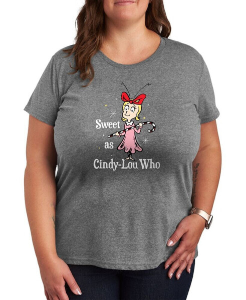 Trendy Plus Size The Grinch Cindy-Lou Who Christmas Graphic T-shirt