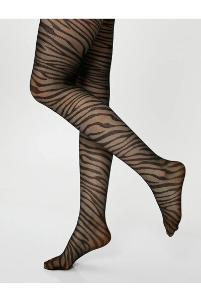 Külotlu Çorap Zebra Desenli 20 Den