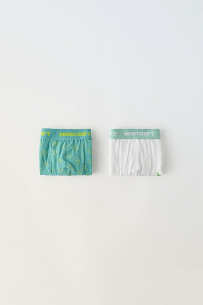 6-14 years/ pack of two minecraft © mojang ab. ™ boxers