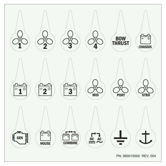 BLUE SEA SYSTEMS Icon Circuit Identification Label Kit