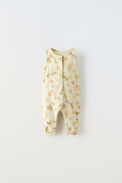 Countryside print dungarees