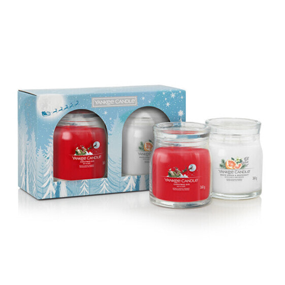 Ароматические свечи Yankee Candle Signature Christmas Eve и White Spruce & Grapefruit, набор 2 шт.