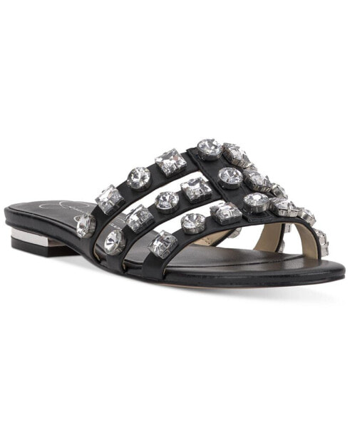 Detta Crystal Embellished Slide Sandals