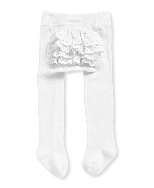 Baby Girls Rhumba Cotton Blend Tights With Ruffles