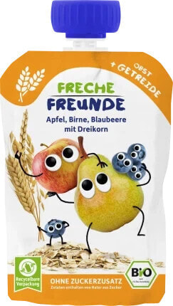 Quetschie Apfel, Birne, Blaubeere mit Dreikorn ab 6 Monaten, 100 g