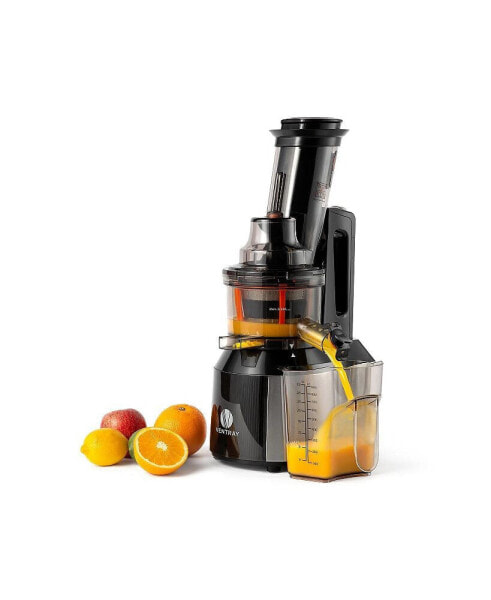 Big Feeding Mouth,Large Chute,Masticating Juicer,Juice Extractor,Vertical High Juice Yield, Juice Jars,Black