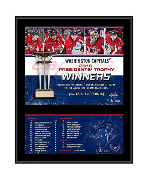 Washington Capitals 12" x 15" 2015-16 Presidents' Trophy Winners Sublimated Roster Plaque