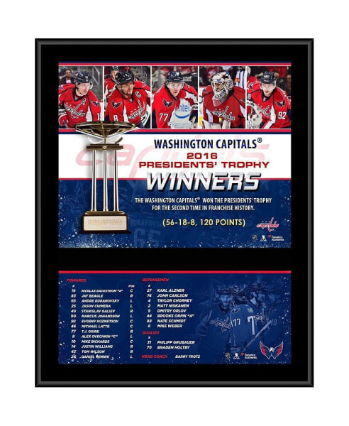 Картина с ростером победителей Presidents' Trophy 2015-16, Fanatics Authentic, washington Capitals 12" x 15"