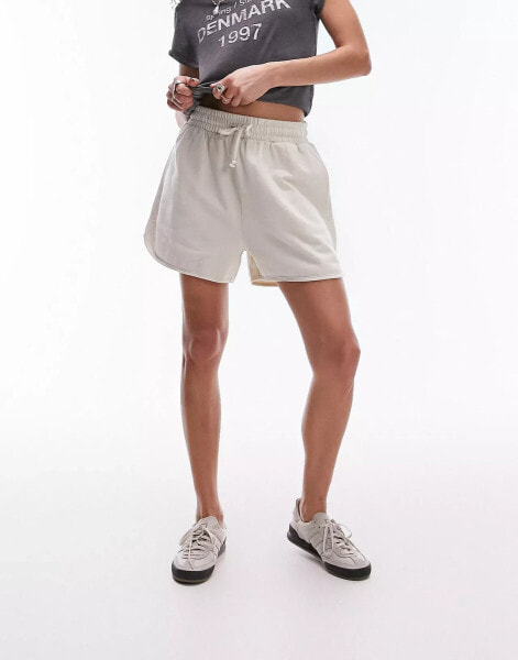 Topshop jogger short in stone