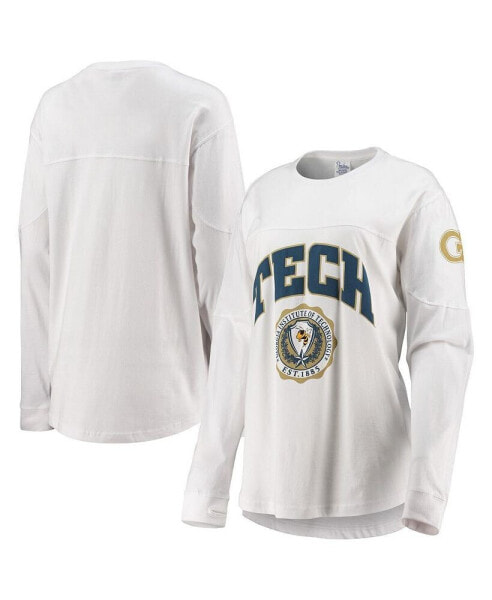 Women's White Georgia Tech Yellow Jackets Edith Long Sleeve T-shirt