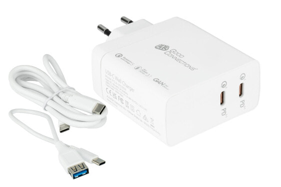Good Connections GC USB-Schnellladegerät 140W GaN-Technologie, 2x USB-C, PD 3.1, QC 5.0, PPS weiß -• USB-Schnellladegerät 140W• für Smartphones
