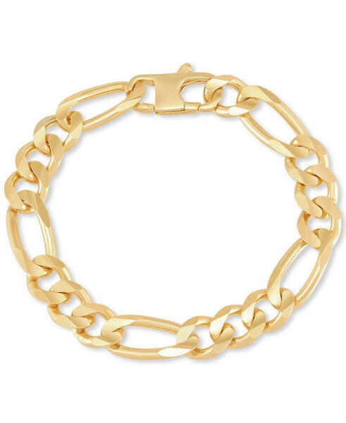 Men's Figaro Link Chain Bracelet in 18K Gold-Plated Sterling Silver