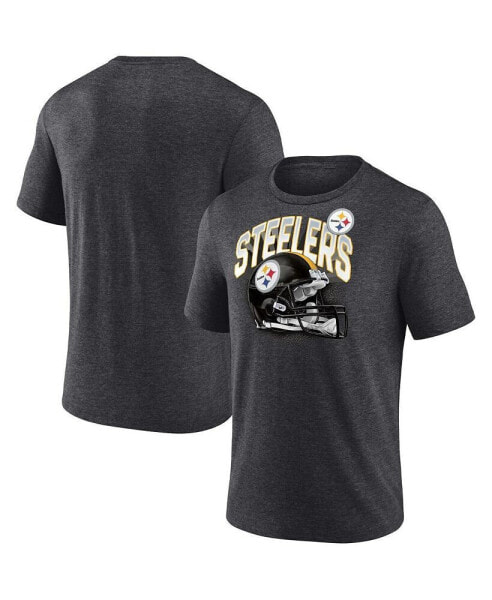 Men's Heathered Charcoal Pittsburgh Steelers End Around Tri-Blend T-shirt