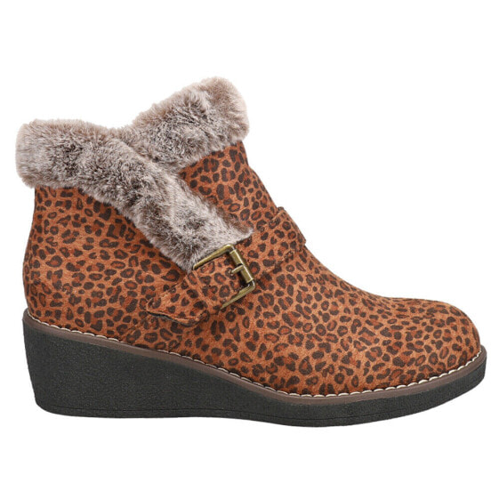 Corkys Chilly Leopard Wedge Booties Womens Size 6 B Casual Boots 80-9968-SMLP