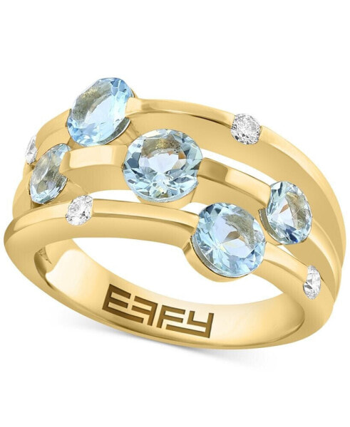 EFFY® Aquamarine (1-5/8 ct. t.w.) & Diamond (1/8 ct. t.w.) Ring in 14k Gold