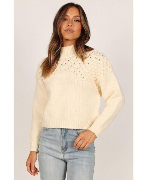 Women's Mia Textured Shoulder Knit Sweater