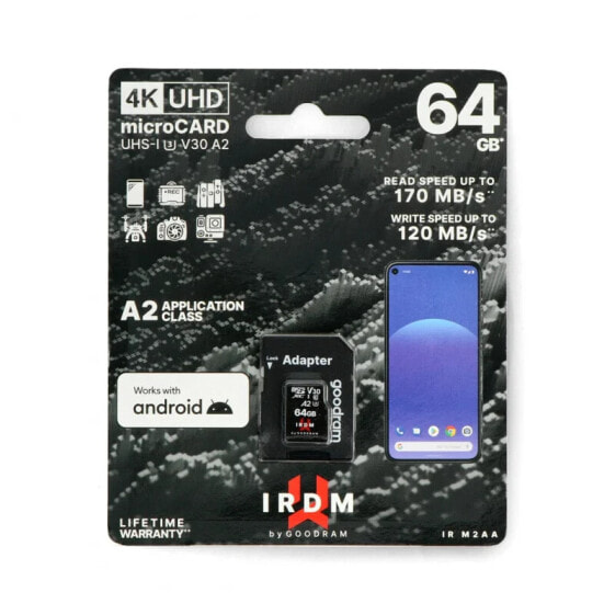 Memory card Goodram IR-M2AA microSD 64GB 170MB/s UHS-I class U3 with adapter