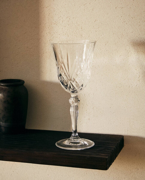 Cut crystalline wine glass