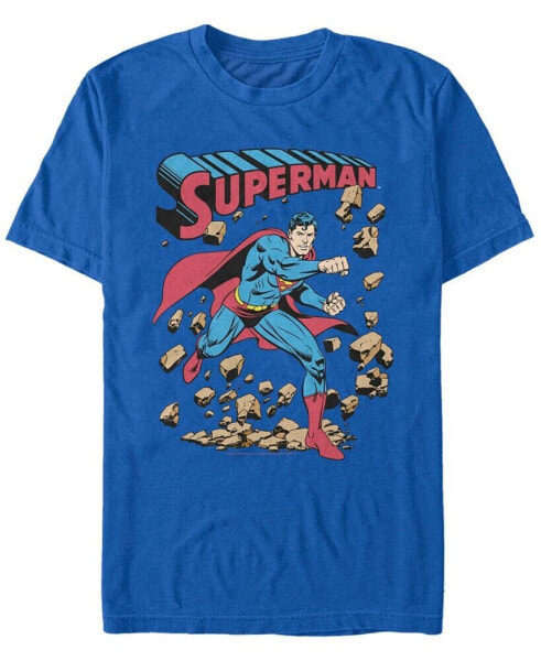 DC Men's Superman Rock Punch Short Sleeve T-Shirt