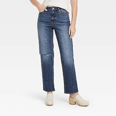 Women's High-Rise Straight Jeans - Universal Thread Medium Wash 10