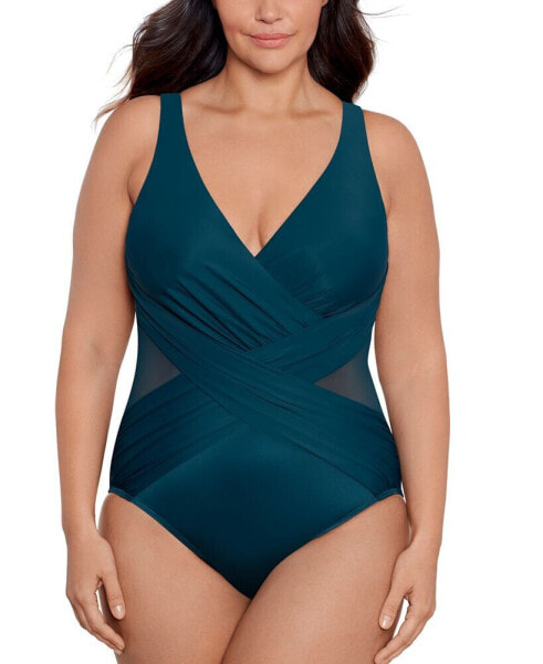 Купальник Miraclesuit плюс размер Allover-Slimming Crossover One-Piece
