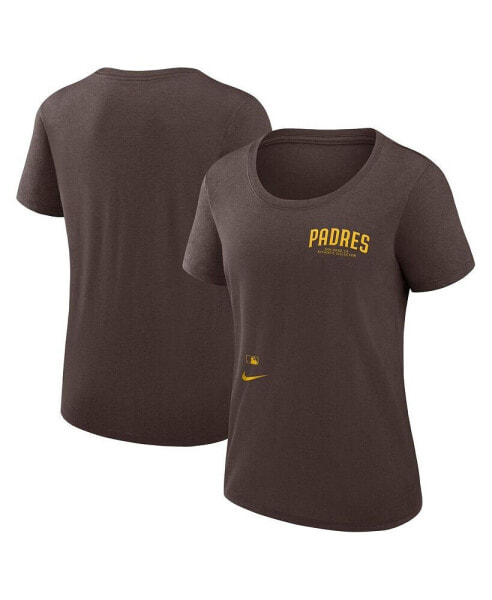 Women's Brown San Diego Padres Authentic Collection Performance Scoop Neck T-shirt
