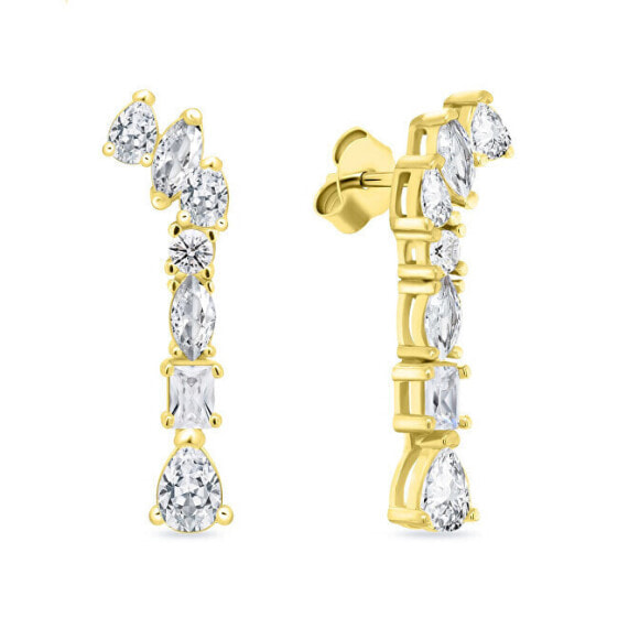 Luxury gold-plated earrings with zircons EA998Y