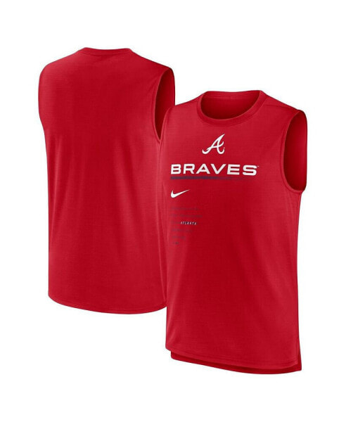 Men's Red Atlanta Braves Exceed Performance Tank Top