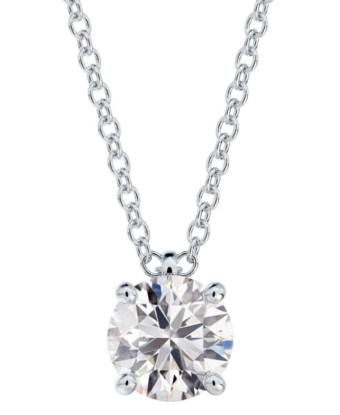 De Beers Forevermark diamond Solitaire Pendant Necklace (5/8 ct. t.w.) in 14k White Gold, 16" + 2" extender